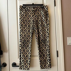 Old Navy Black and Gold Patterned Pants